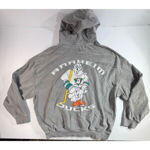 Culture Kings Anaheim Ducks NHL Hoodie Washed Grey Mens XL Vintage Style Graphic